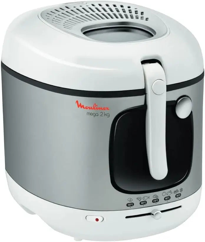 Moulinex - Friteuse Mega Cuve argenté - 2 kg de frites - Blanc