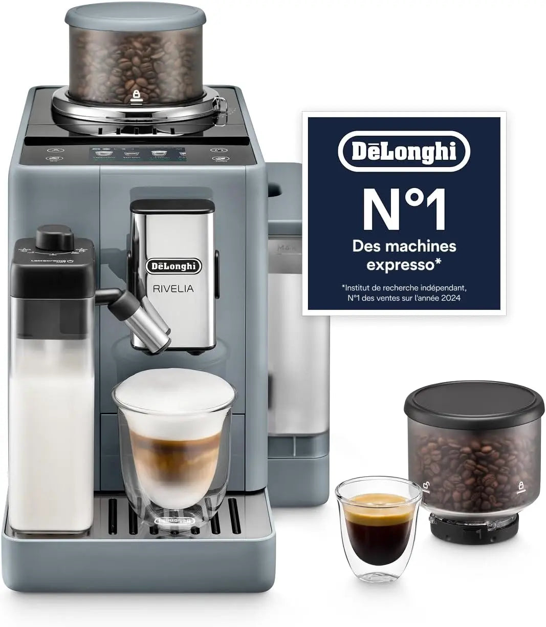 De'Longhi – Rivelia - Machine à Café Automatique 16 Boissons Gris