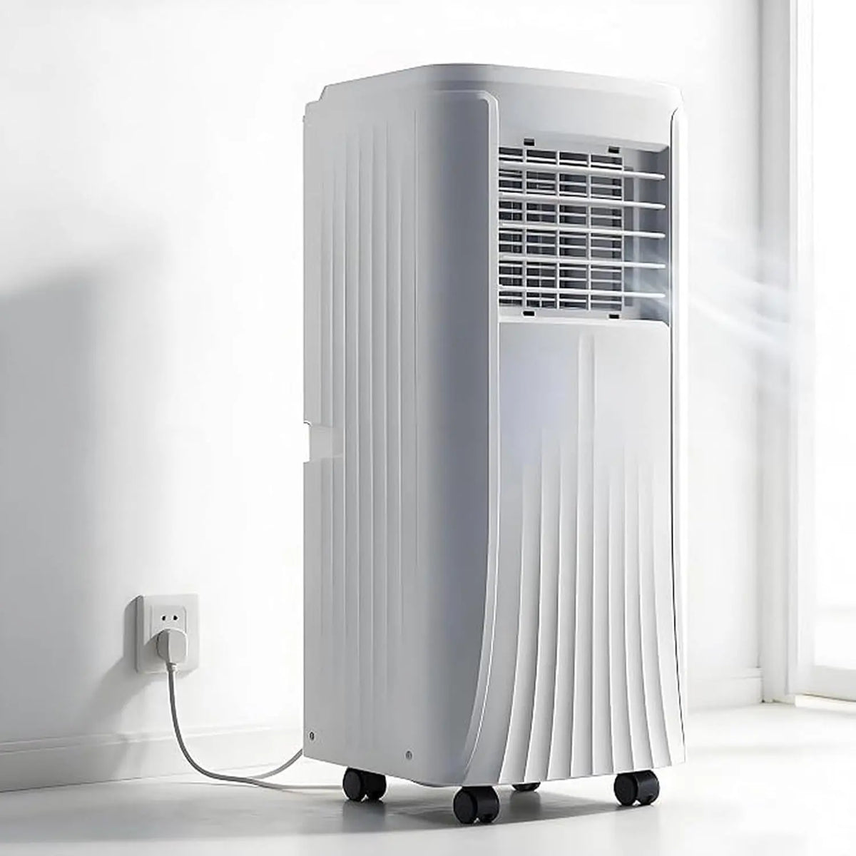 Climatiseur Mobile 4-en-1 18000BTU réversible thermopompe Classe A climatisation 9000BTU – 50 Hz, gris