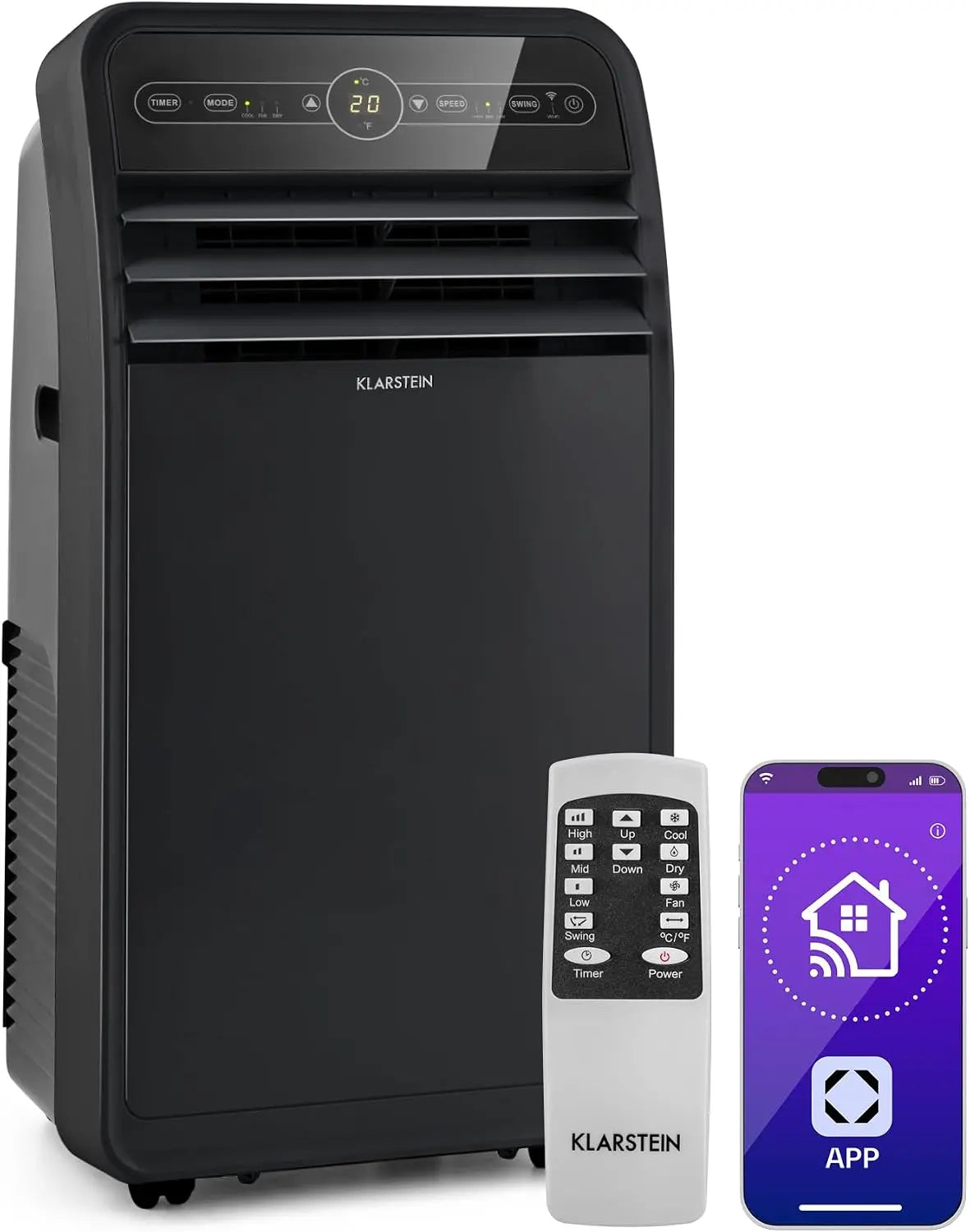 Klarstein Metrobreeze New York Smart 12k Climatiseur Mobile - 12,000 BTU – noir