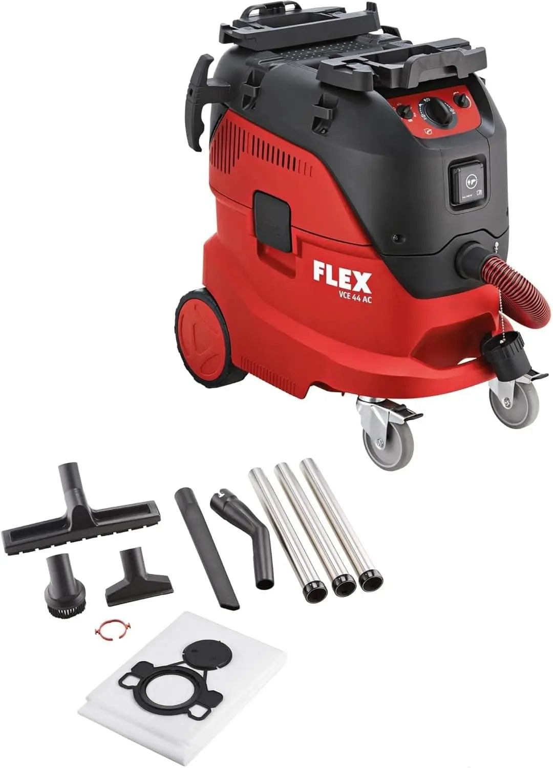 Flex 444170 VCE 44 M AC Aspirateur de sécurité avec nettoyage automatique du filtre Réservoir 42 L – gris/rouge