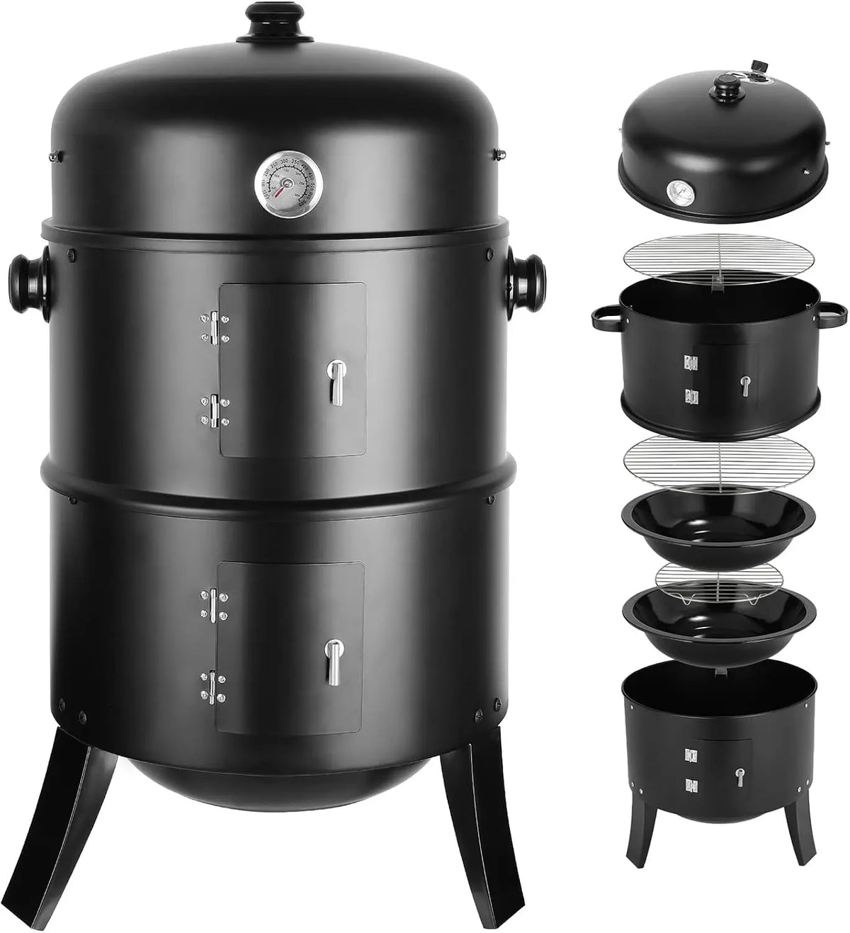 TLGREEN Fumoir 3 Smoker Fumoir appareil de cuisson – 44,5 x 80 cm, argenté