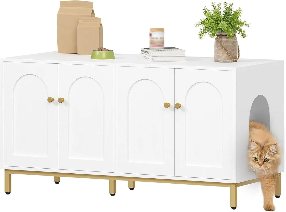 Hzuaneri Maison de Toilette Chat pour 2 Chat banquette – blanc