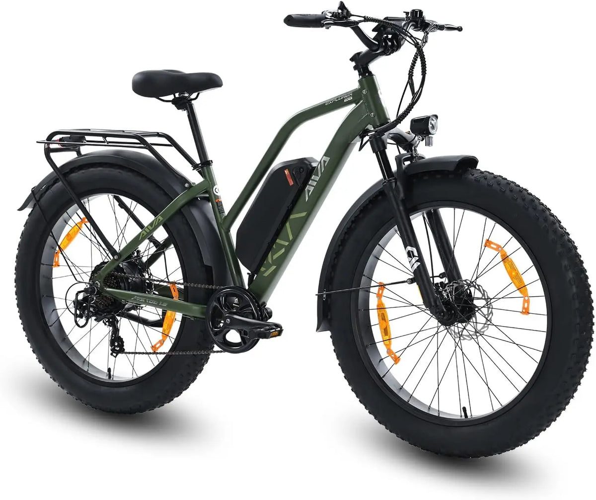SPATIAL AIVA Vélo Électrique Adulte 26 Pouces Fat Bike Pneus 4,0' – 250 W, 13 Ah, 624 Wh, noir/gris
