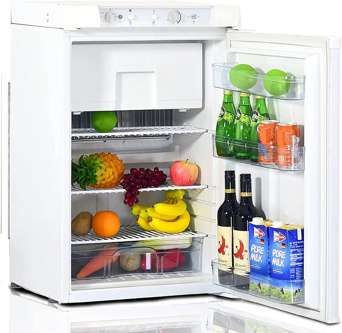 Smad Frigo Trimixte 12V 220V Gaz réfrigérateur – 150 W, 100 L, 52,3*57,0*82,8 cm, blanc