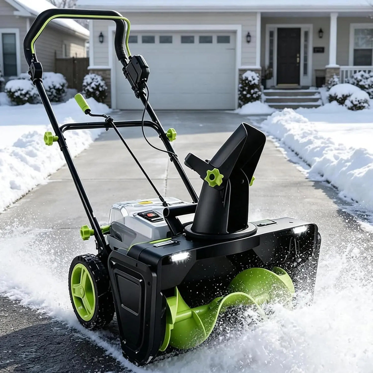 Souffleuse à Neige sur Batterie 40V – 3500 W, 4,0 Ah, gris/bleu/noir