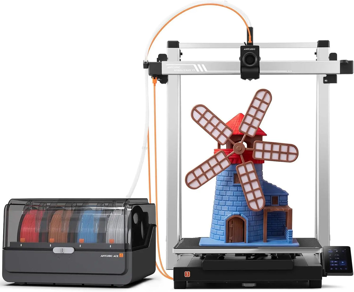Anycubic Kobra 3 Max V2 Combo Imprimante 3D – 420 x420 x500 mm, gris/noir