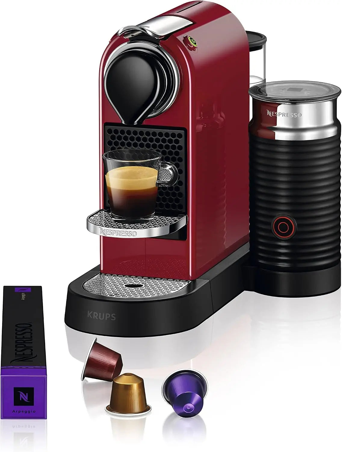 Krups Nespresso XN7615 machine à café Machine à expresso – noir/gris/rouge