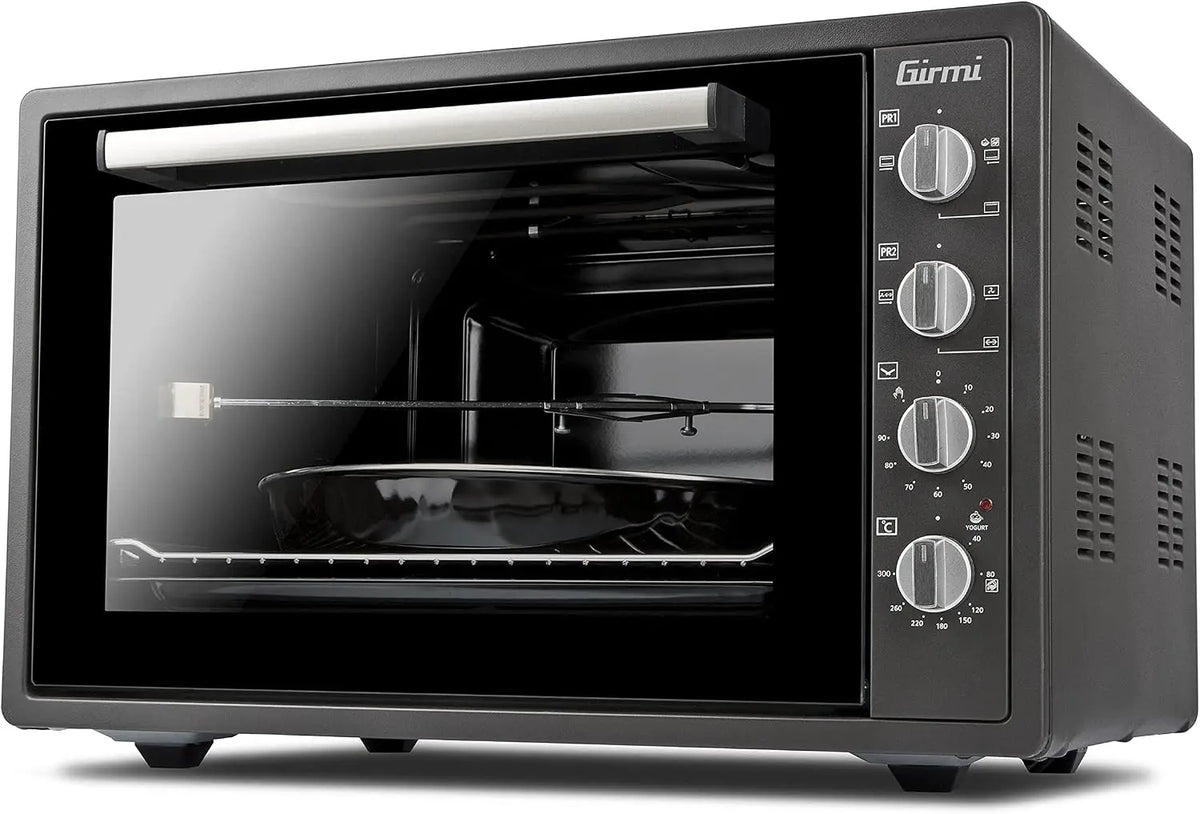 Girmi FE58 Four électrique à convection avec tournebroche – 1800 W, 58 litres, gris/gris anthracite
