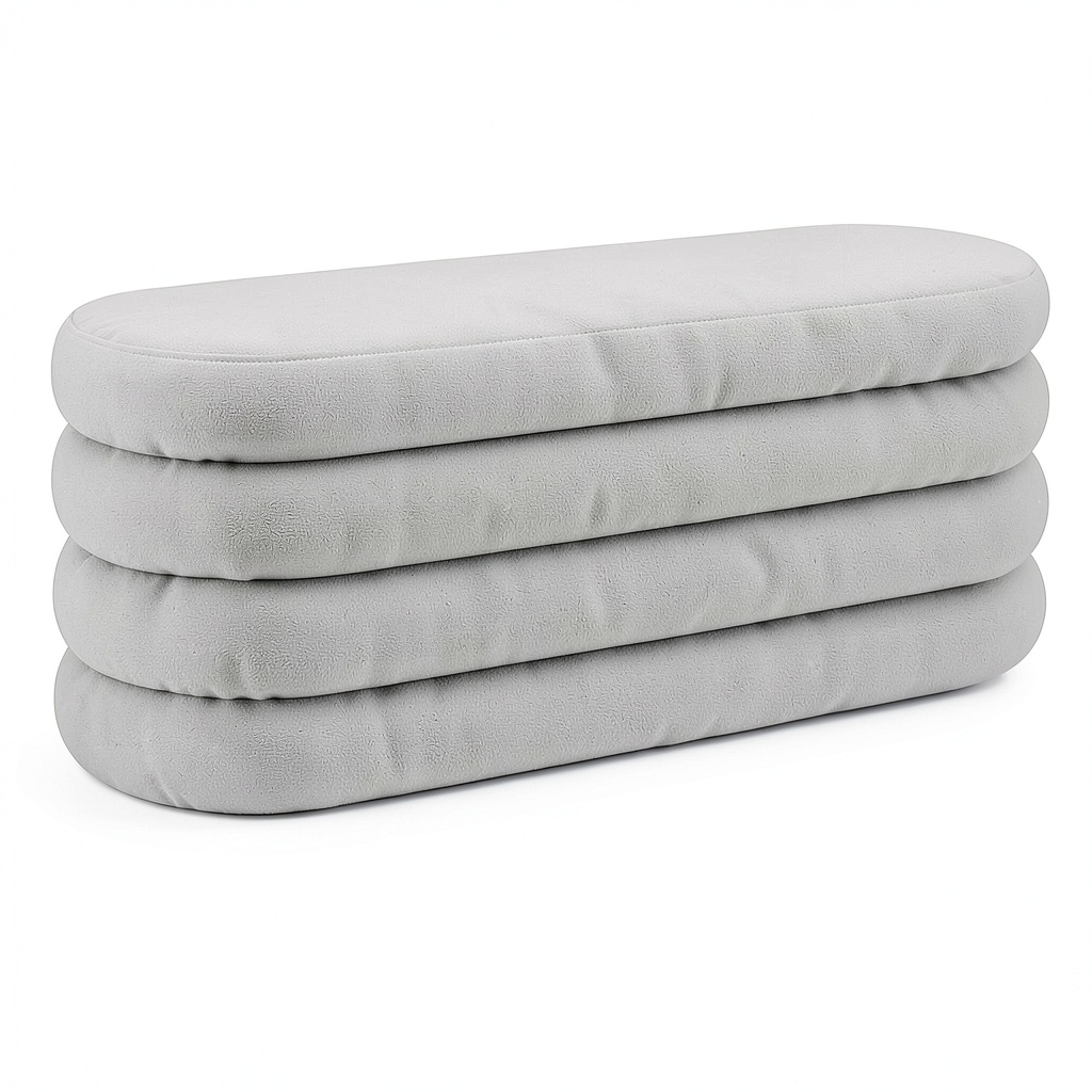 Lit coffre, en velours, avec rangement, rembourré, coloris gris, 110 x 45 x 42 cm, pour la chambre