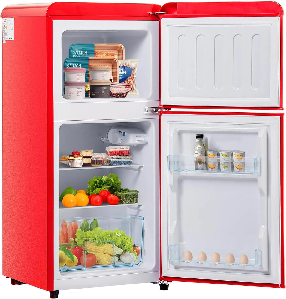 Mini-congélateur rétro – 60 L, 102 kWh, 88,8 x 45,5 x 42,5 cm, rouge