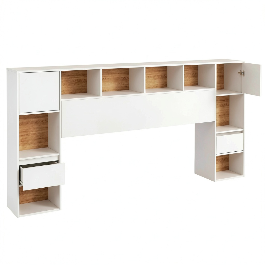 Lit, avec tiroirs, coloris blanc, pour la chambre
