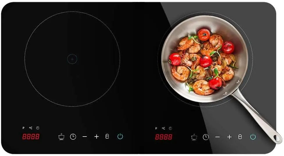 Cecotec Plaque à Induction portable 2 Feux Full Magma Double – 3550 W, noir/gris