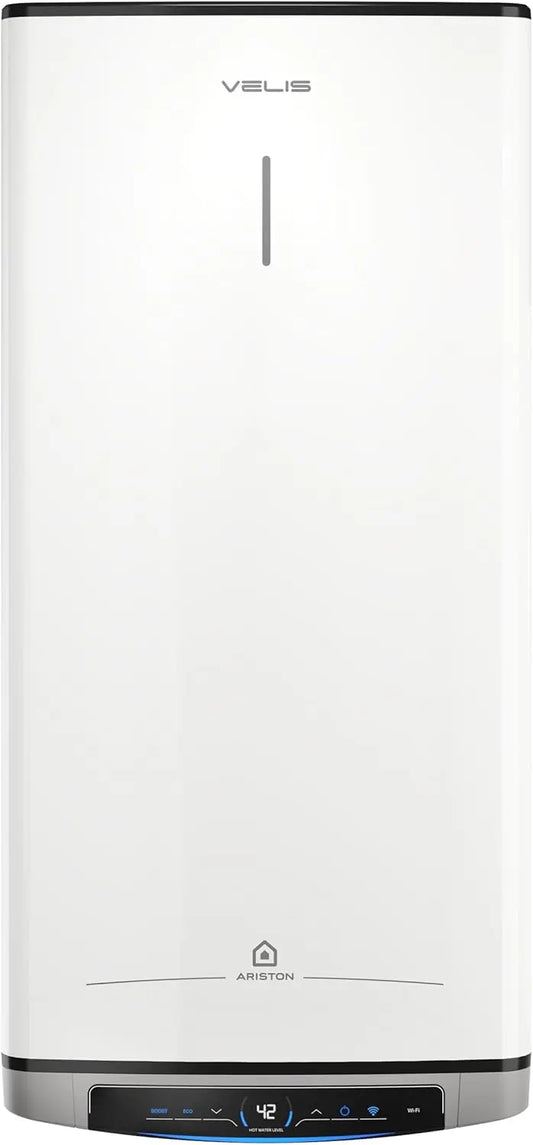 Ariston Velis Dune Chauffe-eau électrique 50 l Wifi-FE verticale/horizontale 51 x 27 x 80 cm Chauffe-eau – gris/noir