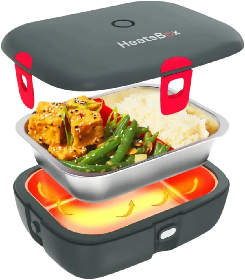 Faitron HeatsBox Style+ - Boite Chauffante Repas Électrique Mobile – 100 W, argenté/gris