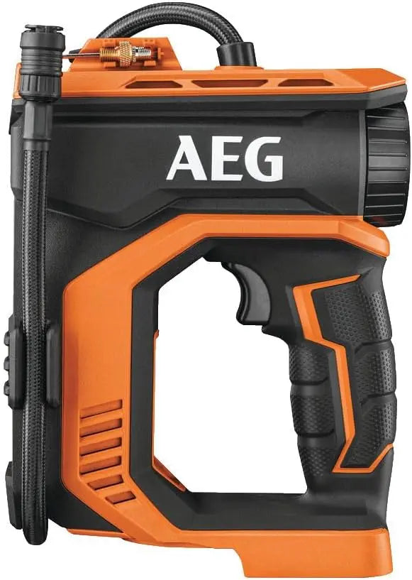 AEG Mini-Compresseur PRO18V 10,3 Bars 3 Embouts BK18C-0 Sans batterie – gris/orange/noir