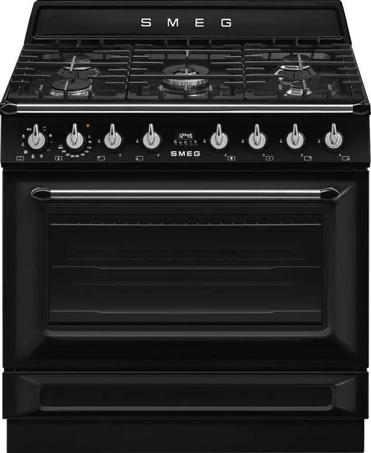 Smeg TR90GMBL Cuisine 90 cm cuisinière – 5000 Watts, noir