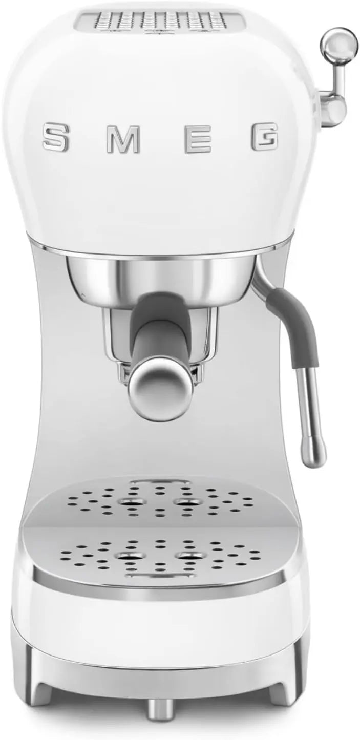 Smeg Machine à Café Expresso Manuelle ECF02WHEU – 1350 W, 1 L, 60 Hz, blanc