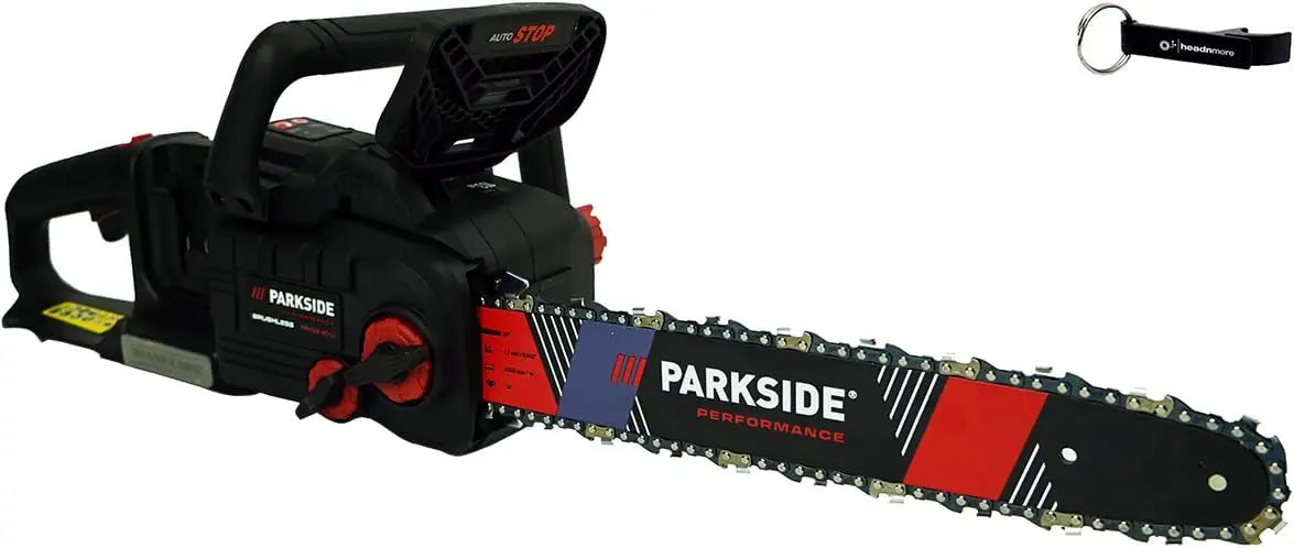 HEADNMORE Bundle - PARKSIDE PERFORMANCE 40 V tronçonneuse sans fil PPKSA 40-Li B2 sans batterie + – 8 Ah, noir/gris