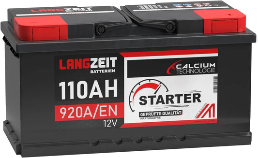 LANGZEIT batterie voiture 110Ah 12V auto démarrage L5 remplace 100Ah 95Ah – 110 Ah / 100 Ah, gris/noir