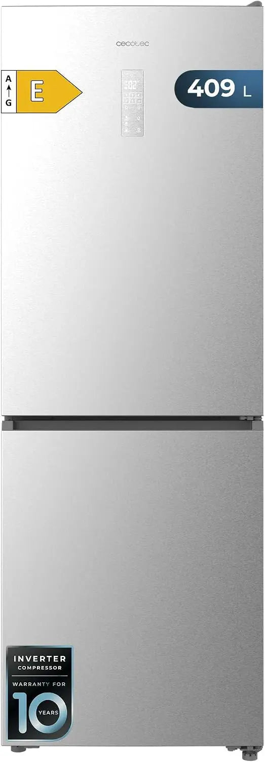 Cecotec Réfrigérateur Combi 409L No Frost Bolero CoolMarket Combi 409 Inox E. Hauteur 185cm – argenté