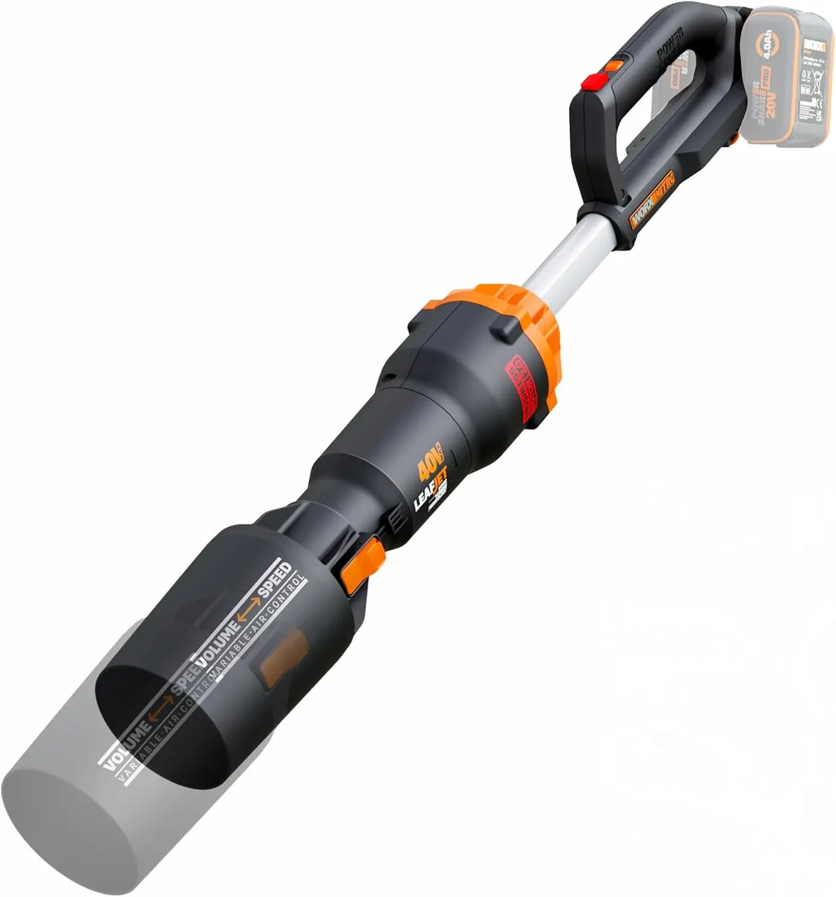 WORX Souffleur sans balais sans Fil 40V WG585E.9 – gris/noir