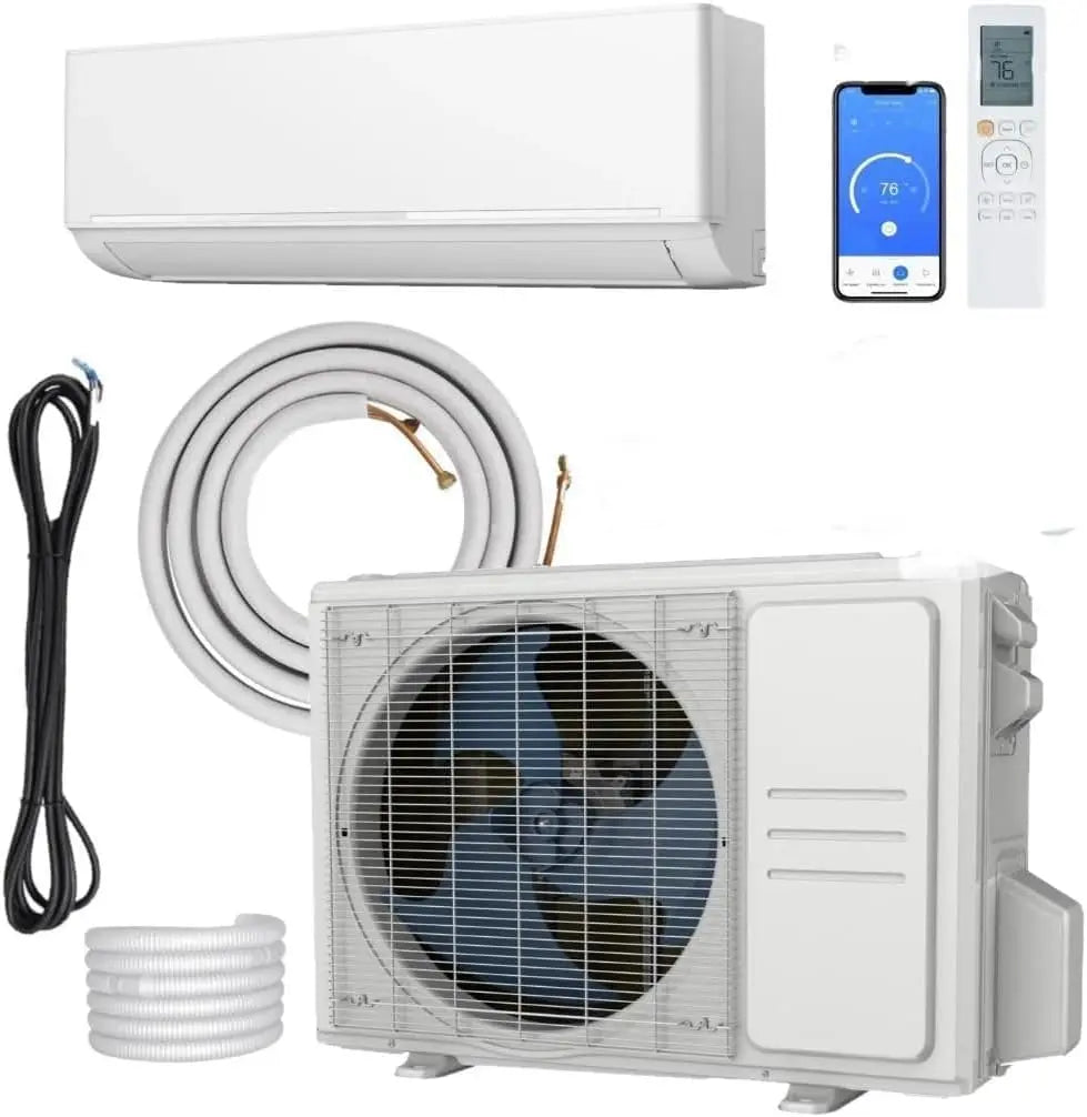 Climatiseur mural 24 000 BTU - Wi-Fi 5 en 1 - Refroidisseur d'air - Déshumidificateur - Chauffage – 50 Hz, gris