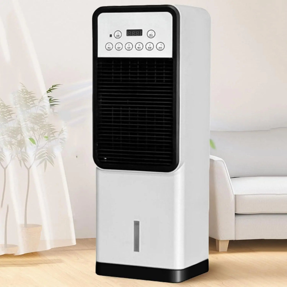 Climatiseur portable 12000 BTU avec Télécommande – 1320 W / 950 W, 470 m³/h, 23*19*70 cm, 50 Hz, gris/noir/blanc