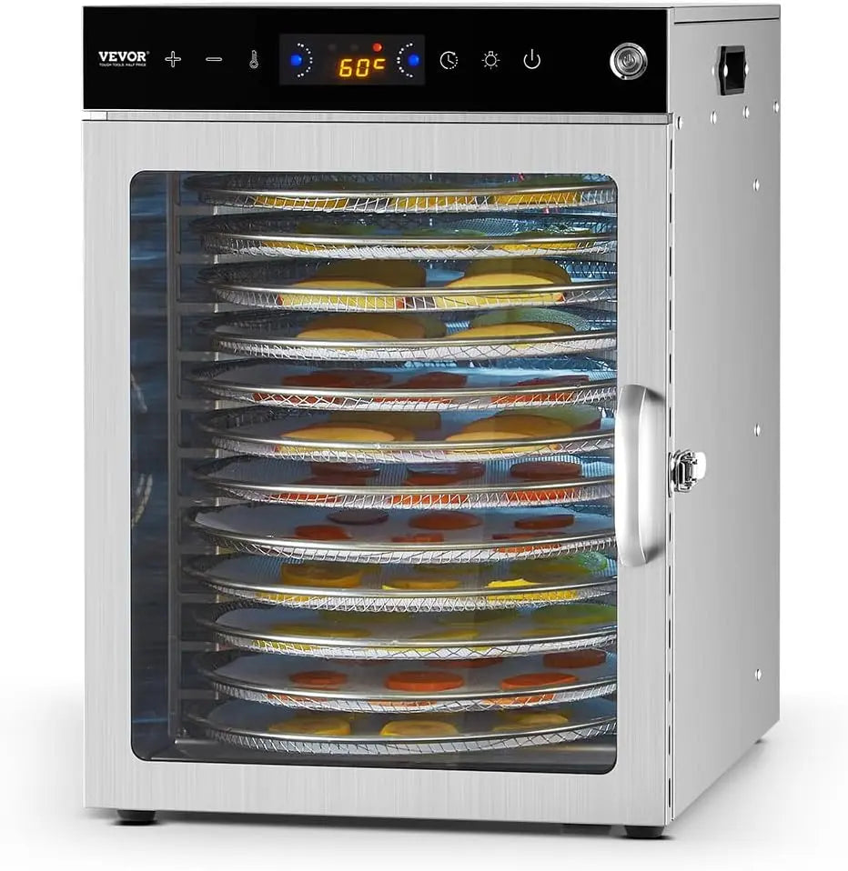 VEVOR Déshydrateur alimentaire rotatif – 800 W, argenté