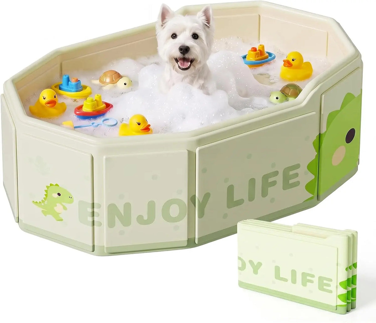 Piscine pour Chien 75×45×28cm – beige/gris/blanc