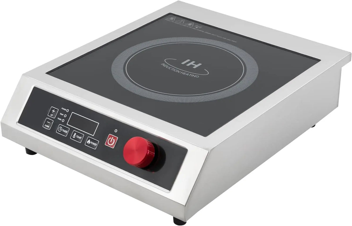 Plaque de cuisson à induction commerciale – 3500 W, 43 x 35 x 9 cm, 60 Hz, noir