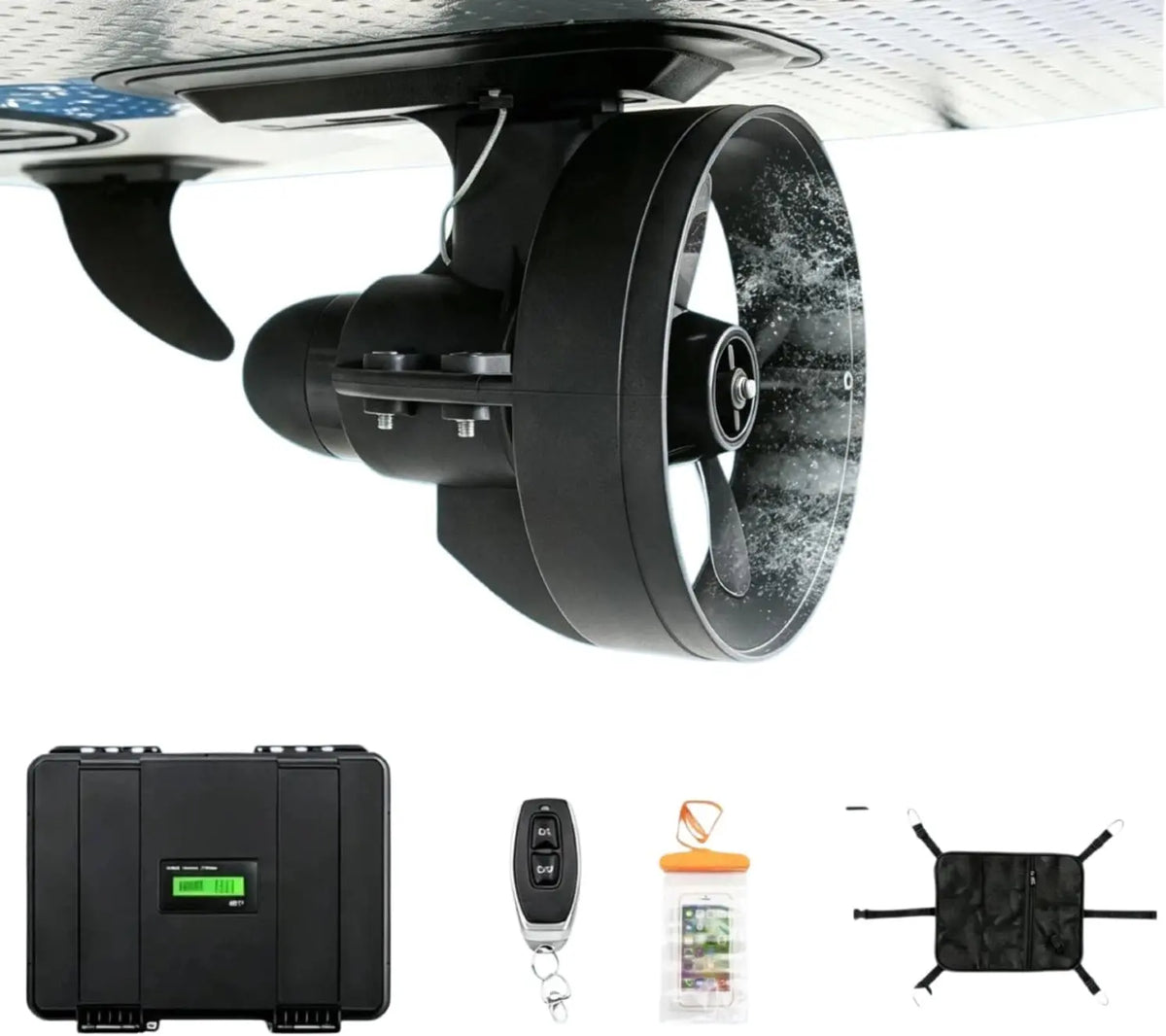 Aileron motorisé électrique pour planche de surf – 216 Wh / 288 Wh, noir/gris