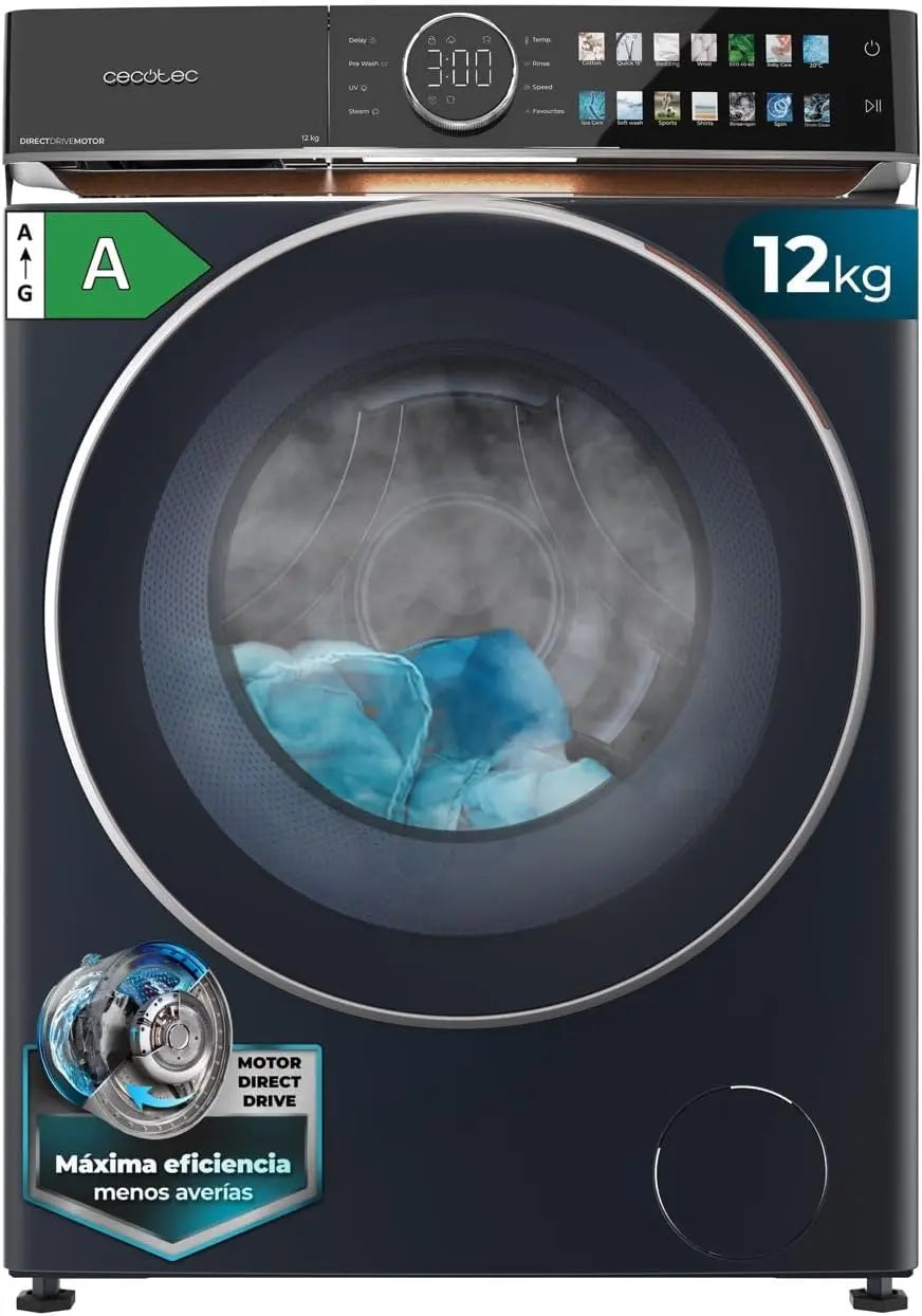 Cecotec Lave-linge 12Kg Frontal Bolero DressCode 12980 entraînement direct bleu A. 1400RPM