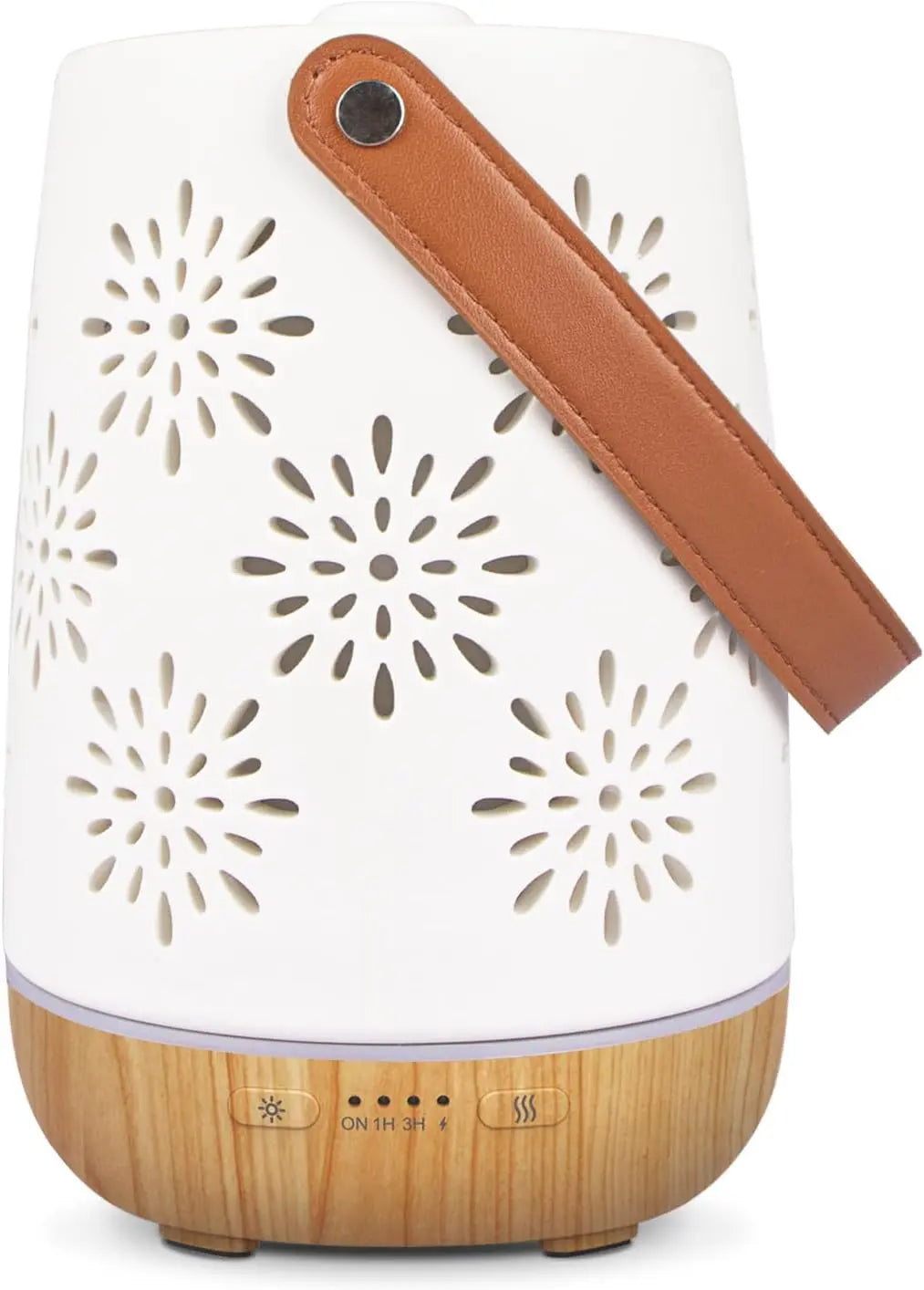 SALUBRITO Diffuseur d'arômes en céramique pour huiles essentielles – sans fil, 5000 mAh, orange/gris/beige