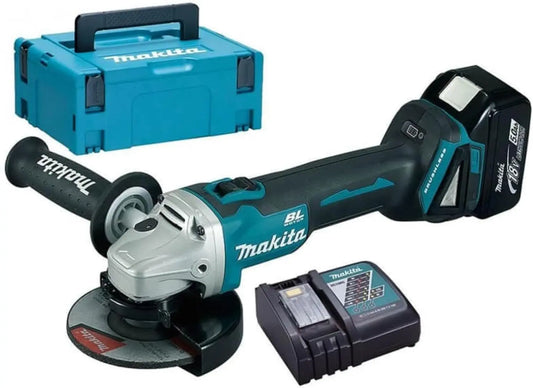Meuleuse d'angle 18V LXT Ø125mm 1x5.0 Ah en MAKPAC - MAKITA DGA504RT1J – bleu/gris/noir