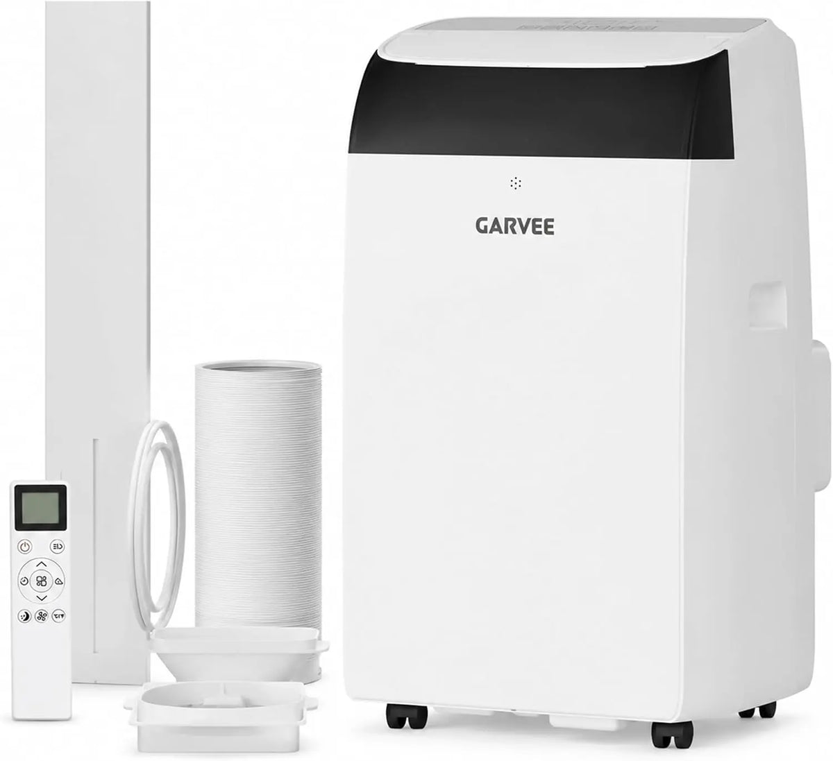 Climatiseur portable de 14000 BTU avec boîtier blanc et couvercle supérieur noir