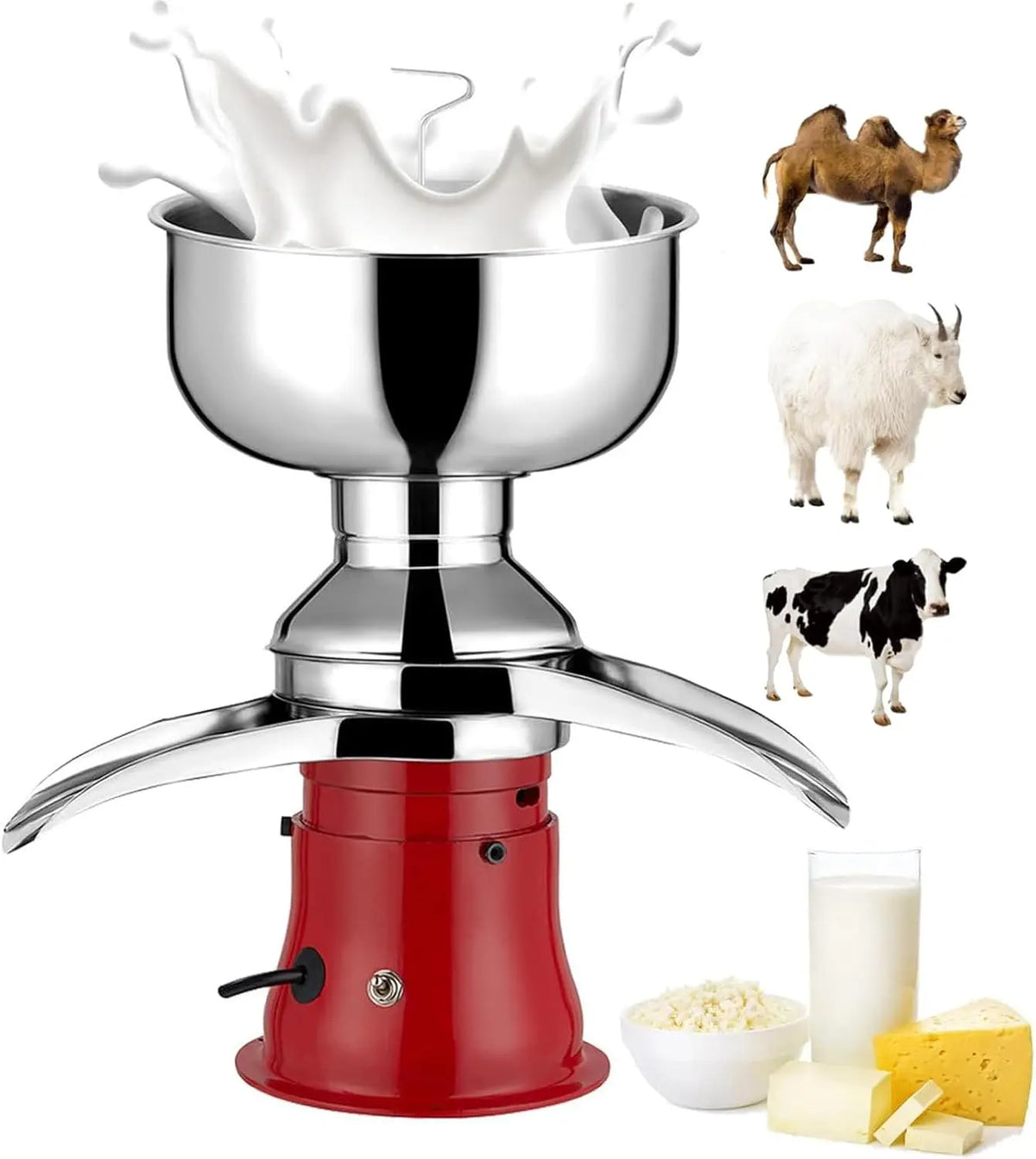 Écrémeuse Électrique Séparateur de Lait électrique 50 L/H Machine de séparation de Beurre de Lait et – 200 W, 8 litres / 50 litres