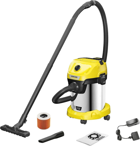 KÄRCHER Aspirateur Eau/Poussières WD 3-18 S Battery Set V-17/20 – sans fil, 270 W, 17 L, 5,0 Ah, gris