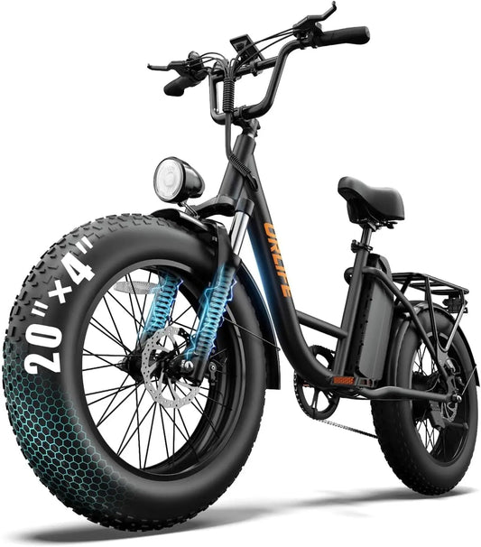 URLIFE Vélo électrique 20' x 4.0' pour adulte – 250 W, 15,6 Ah, gris/noir