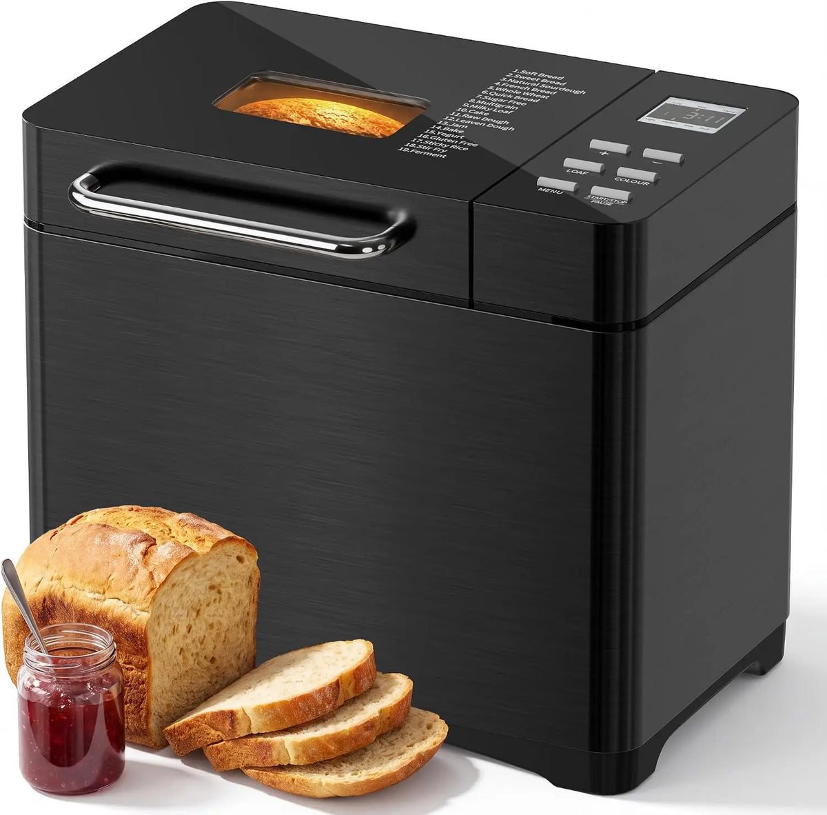 TRIUMPHKEY Machine à Pain 19 Programmes Automatique – 710 W, argenté
