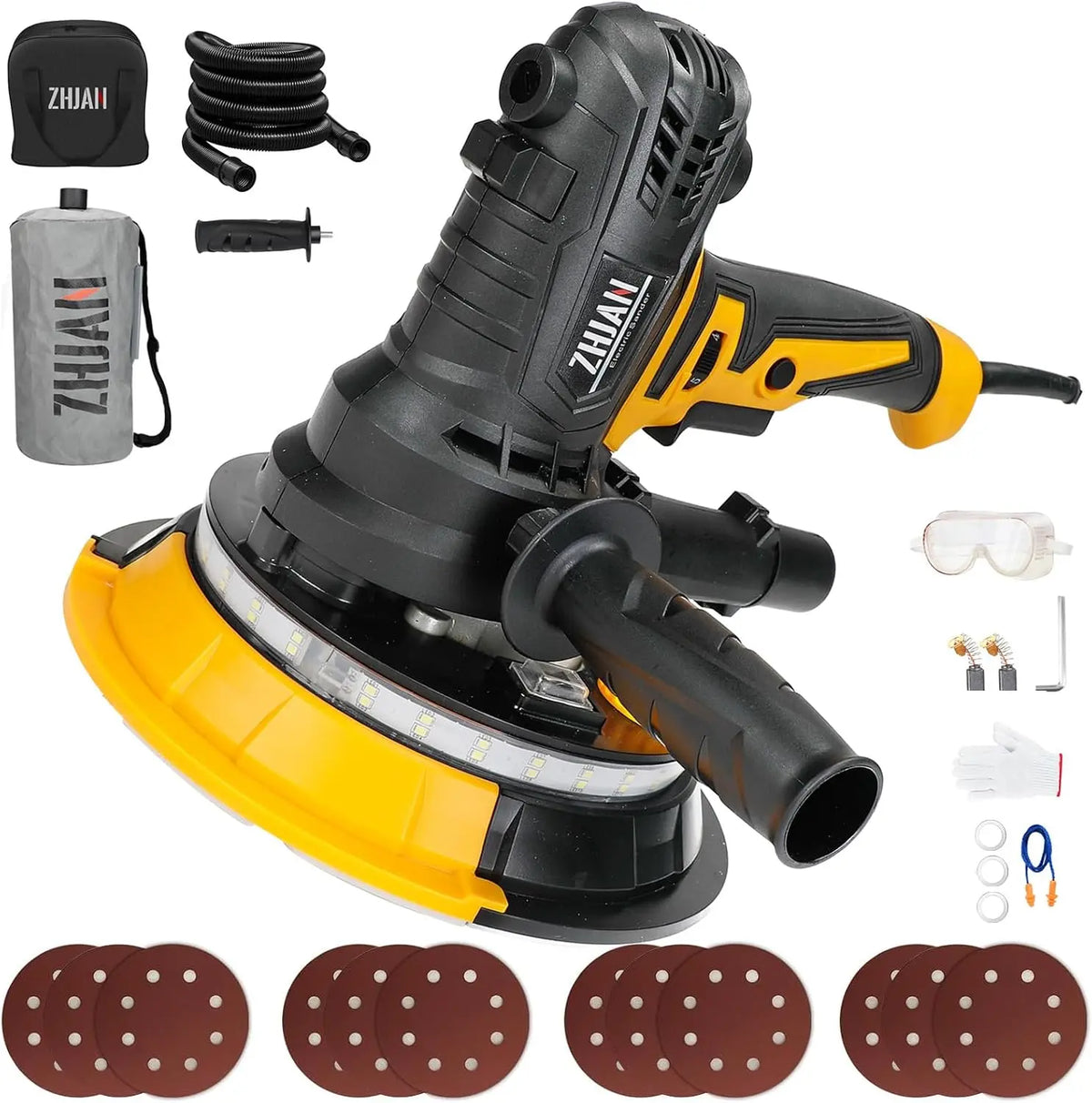 Ponceuse murale pour cloisons sèches 900W,1400-2700RPM – gris/orange/noir
