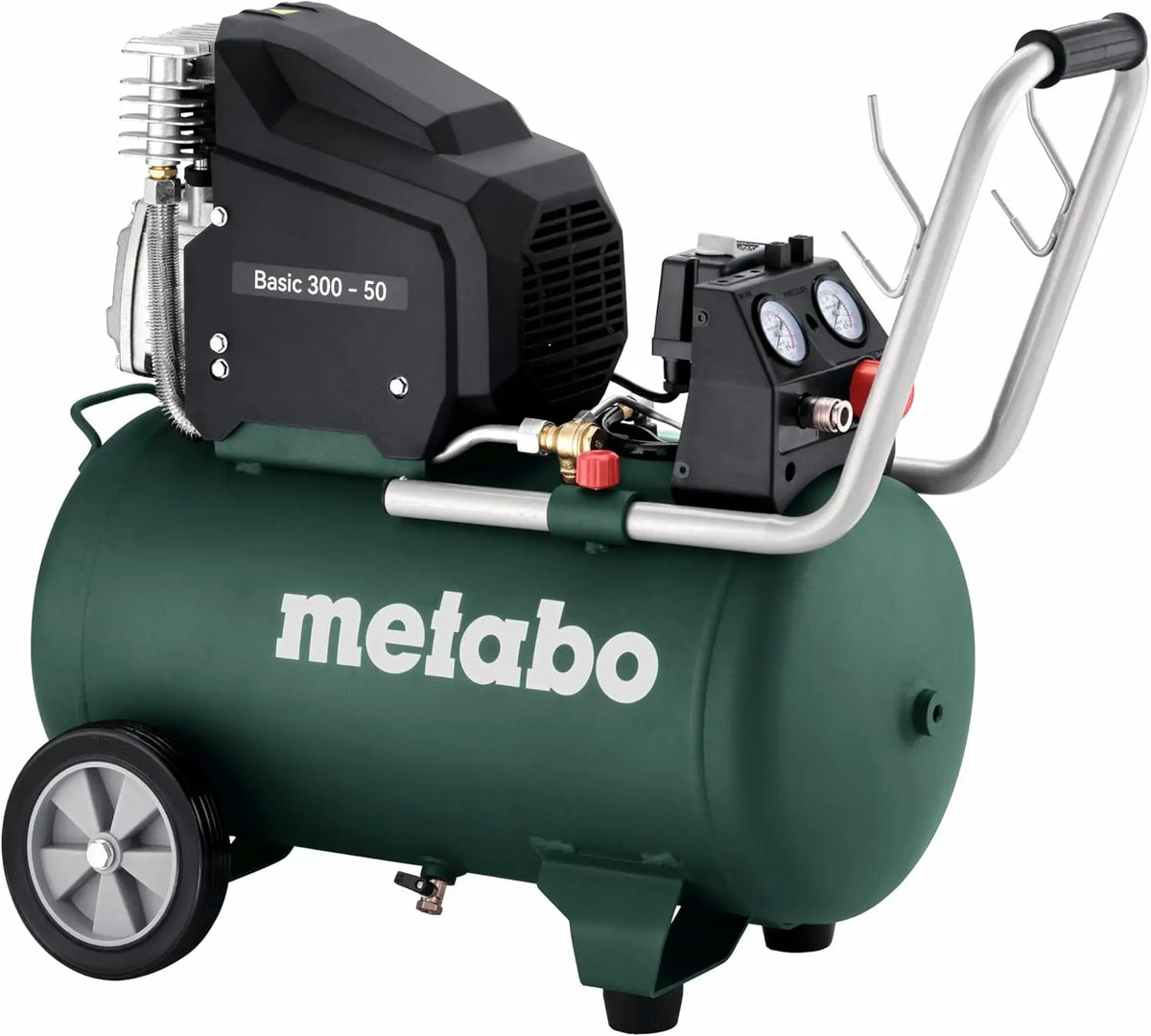 Metabo Compresseur basique 250-50 W OF avec raccord rapide universel – 50 l, 220 l/min / 120 l/min, gris/vert/noir