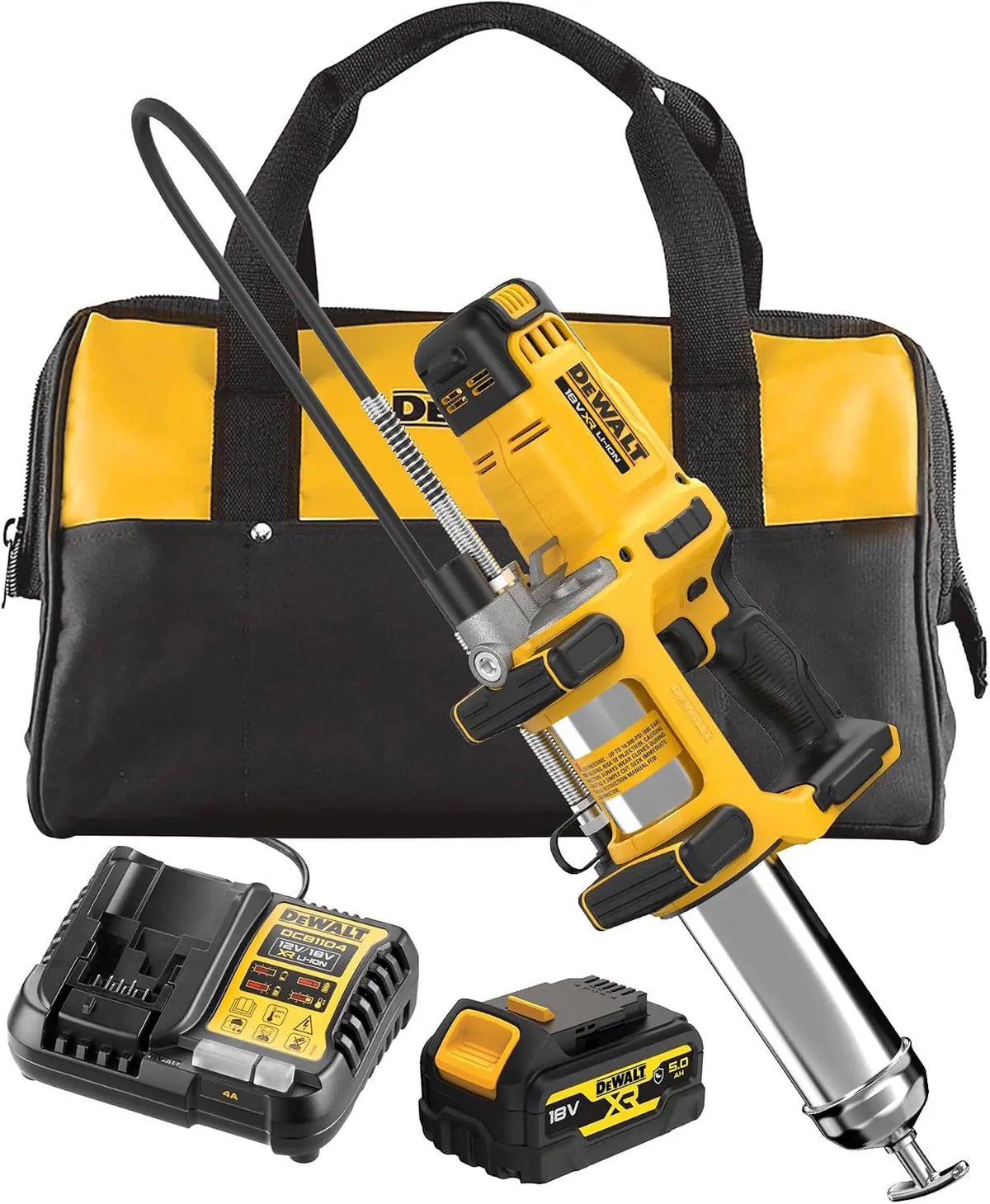 DEWALT Graisseur 18V XR 2 vitesses avec batterie 5Ah – DCGG581P1G-QW, gris/noir