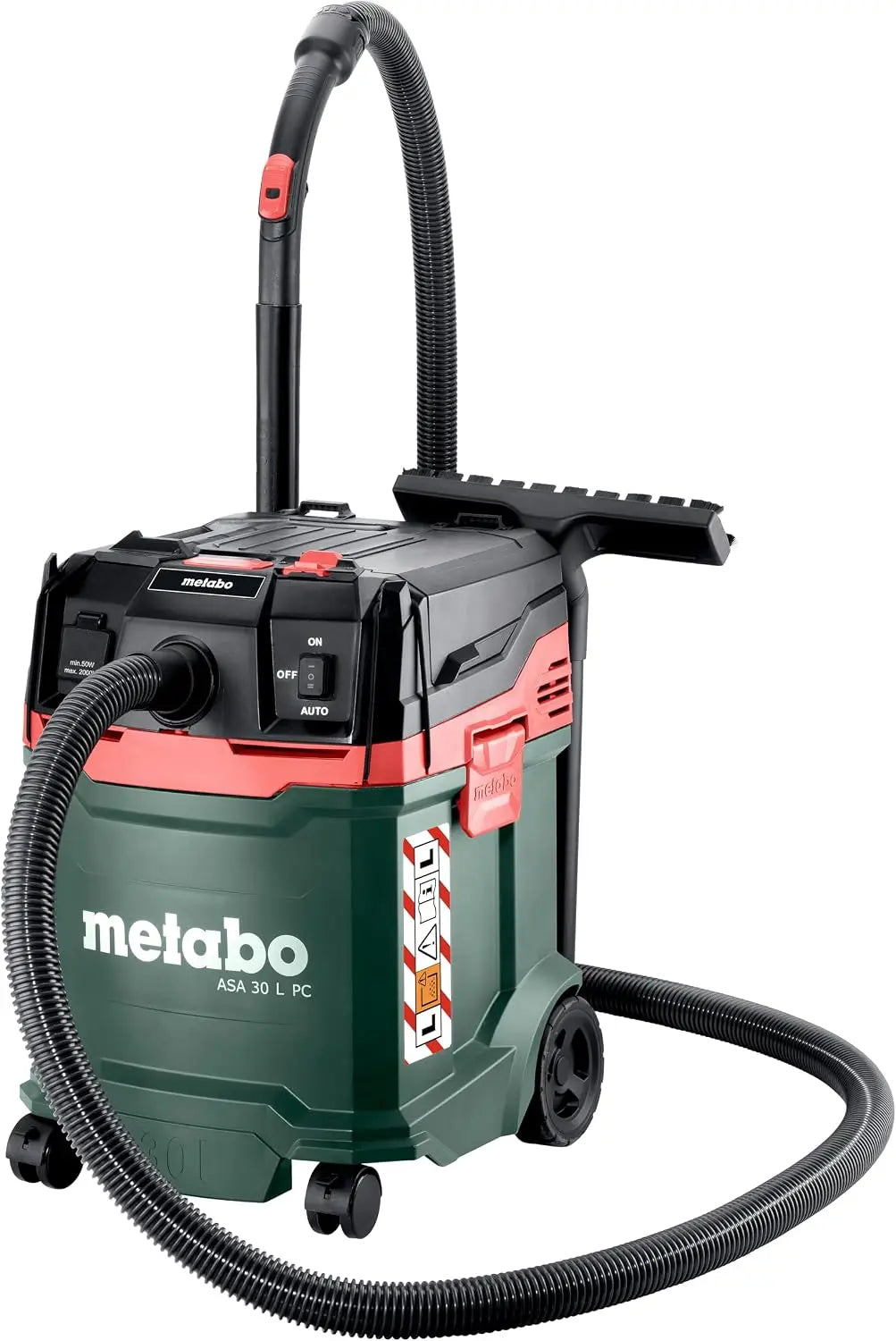 Metabo ASA 30 L PC aspirateur eau et poussières – 1200 W, 4200 l/min, gris/noir/vert
