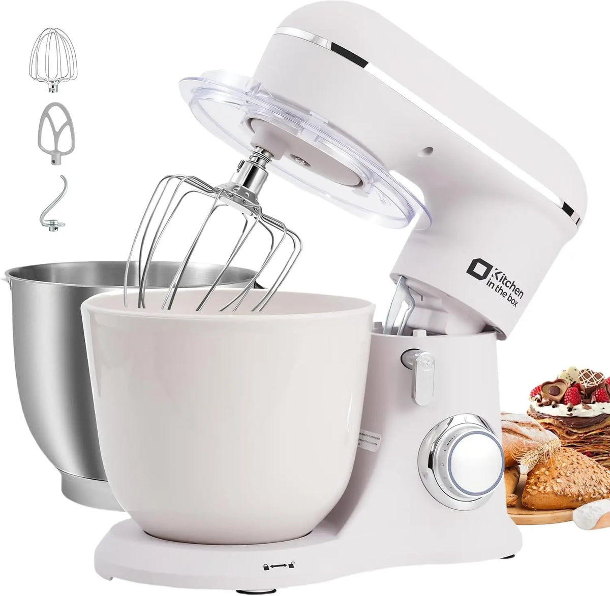 Kitchen robot de cuisine 4.5L – 1300 W, 4,5 L / 5 L, blanc