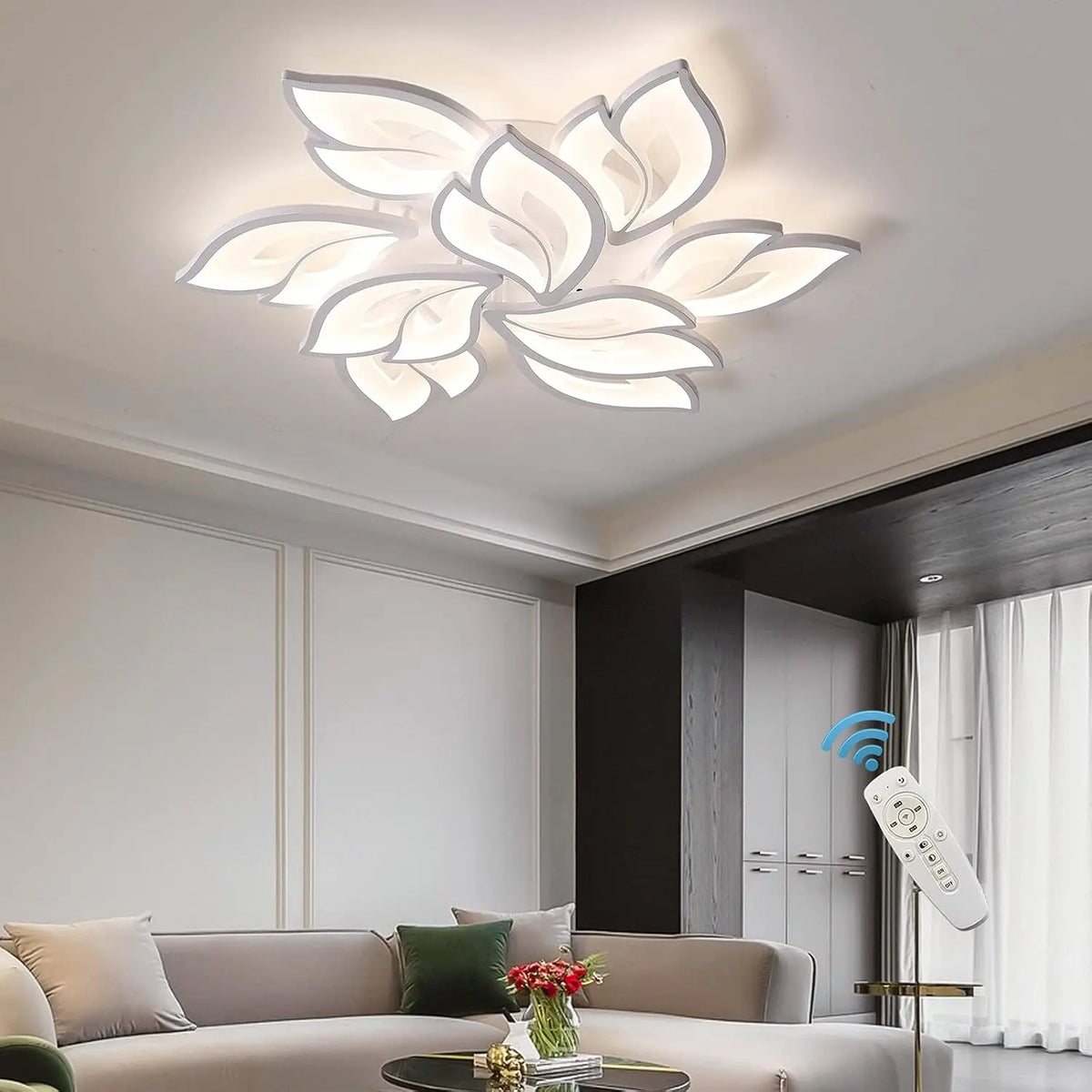 Eiinee Plafonnier LED Moderne luminaire – 75 W, blanc