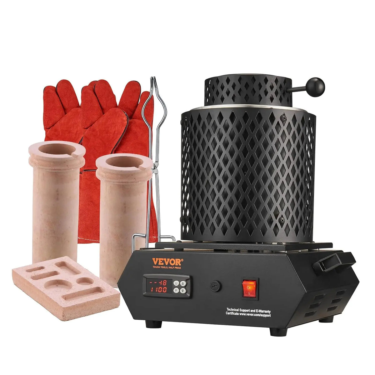 VEVOR Four de Fusion Électrique 1350 W – argenté