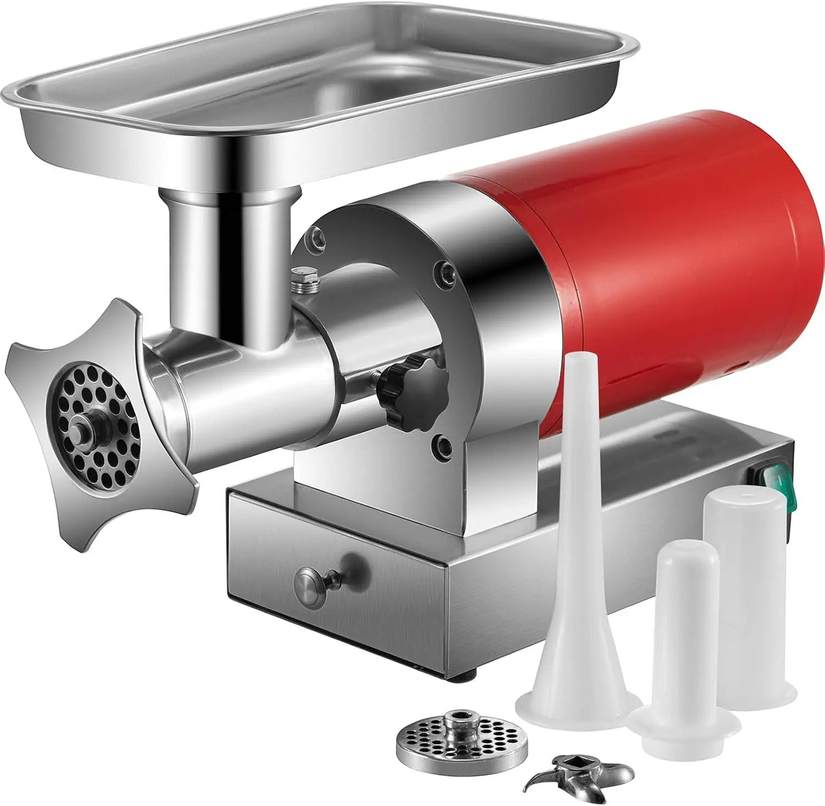 VEVOR Hachoir à Viande Électrique Capacité 300 – 800 W, 54 x 22 x 32 cm, argenté