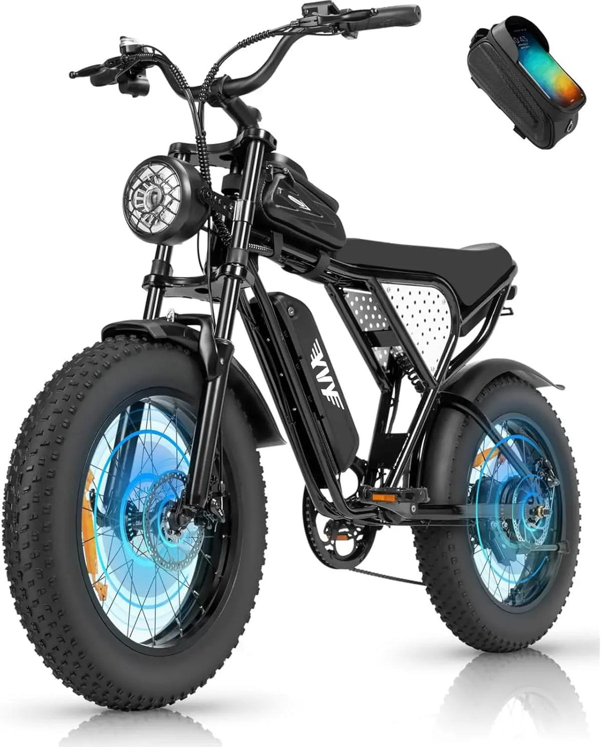YVY Vélo Électrique Batterie Amovible 20/40Ah – 80 Nm, gris/noir