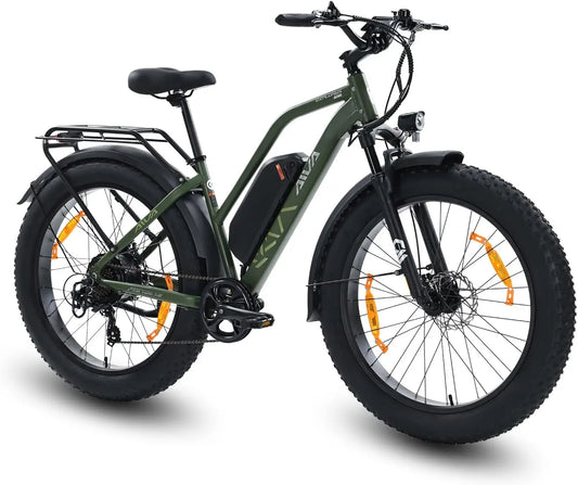 SPATIAL AIVA Vélo Électrique Adulte 26 Pouces Fat Bike Pneus 4,0' – 250 W, 13 Ah, 624 Wh, noir/gris